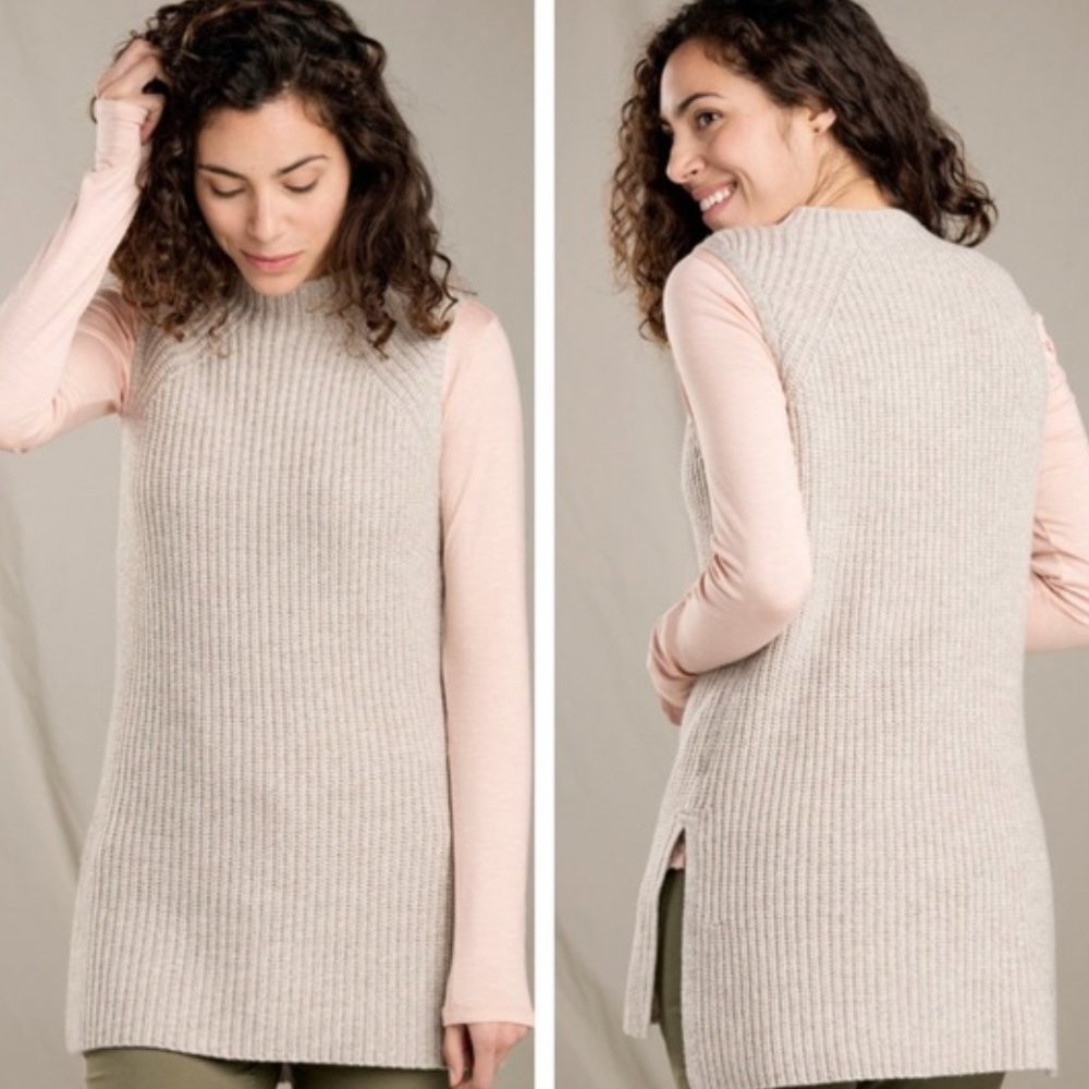 Toad & Co Makenna Sweater Vest Oatmeal Size Medium